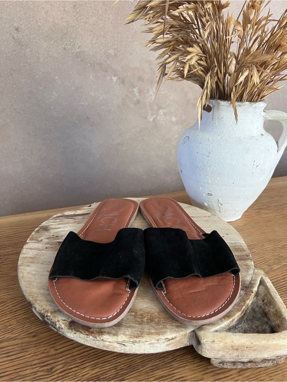 Black Suede Slide Sandals for Women - Euro-Summer Staple
